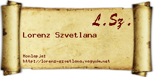 Lorenz Szvetlana névjegykártya